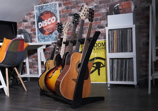 Ruach GR-2 Curve Customisable 5 Way Guitar Rack and Holder for Guitars and Cases - Negro - Imagen 5