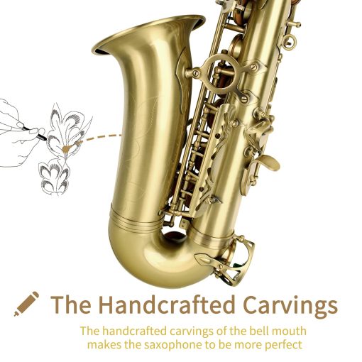 Saxofon Alto Eb, Saxofon para Principiantes y Estudiantes, Saxofon Alto, Saxofon para Principiantes, Saxofon para Estudiantes, Saxofones Alto, Saxofon Alto, Saxofon de Bronce Antiguo - Imagen 4