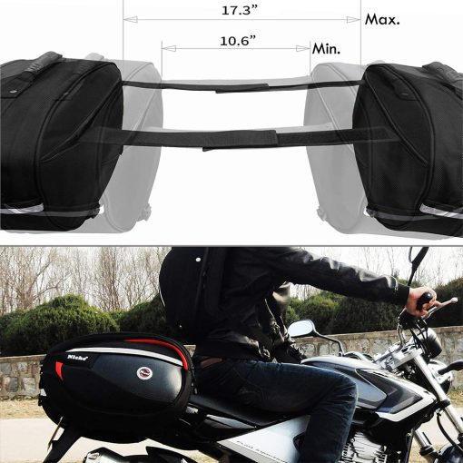 Niche 2pcs Bolso de Sillin de Moto de Lujo, Bolso Lateral, Alforja para Moto de Calle y Deportiva, Expandible e Impermeable NMO-8209 - Imagen 6