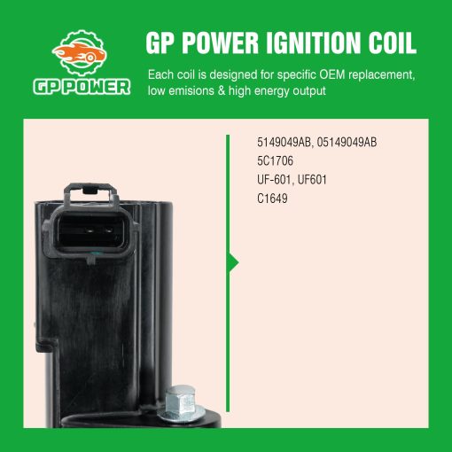 Bobinas de Encendido GP POWER 5149049AB UF601 5C1706 C1649 Juego de 8 Compatible con Jeep Grand Cherokee Commander Chrysler Aspen Dodge Dakota Durango Ram 1500 Truck Ram 1500 Dakota 4.7 V8 - Imagen 5