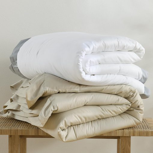 Juego de Edredon King SahSahCasa, Set de Ropa de Cama Esponjoso, Edredon de Algodon 100%, Edredon Acolchado Ligero para Cama King Size, 104" x 90", 3 piezas, Champagne Beige - Imagen 7