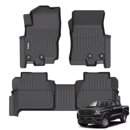 Tapetes para Auto Wailtnb a Medida 2022 2023 2024 Nissan Frontier Crew Cab con Almacenamiento Bajo el Asiento de la 2da Fila Alfombrillas Todo Clima para Auto Accesorios para 22-24 Nissan Frontier Crew Cab
