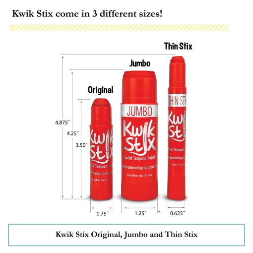 Kwik Stix Solid Tempera Paint Sticks, 96 Colores, Pintura Lavable en Palos para Ninos, Secado Super Rapido, No Toxica, Libre de Alergenos, Paquete de Clase de Palos de Pintura en Colores Clasicos Surtidos, Pintura para Ninos y Bebes - Imagen 7