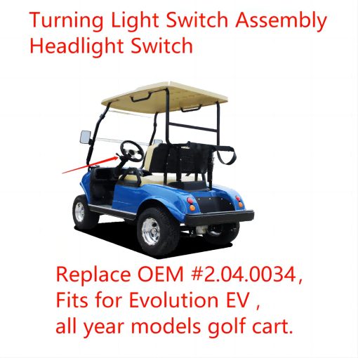 Interruptor de luces giratorias JOEEGO, ensamble de interruptor de faros compatible con carros de golf HDK/Evolution, reemplaza OEM# 2.04.0034 - Imagen 5