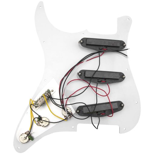 Yootones 11-Hole 3-Ply SSS Prewired Loaded Pickguard con Pastillas de Bobina Simple Compatible con Guitarra Electrica Stratocaster Squier USA/Mexico (Rojo Perla) - Imagen 2