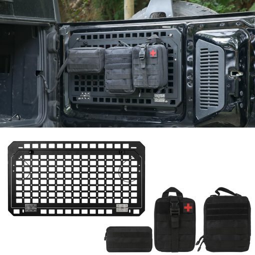 Mesa de Puerta Trasera Plegable para Ford Bronco 2021-2024 con Estante de Almacenamiento y 3 Bolsas de Almacenaje