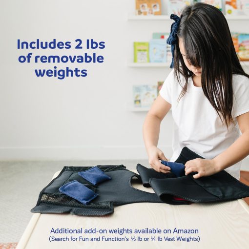 Chaleco de Compresion con Peso Fun and Function - Rojo para Niños y Adultos - Chaleco Sensorial Calmante - Chaleco Ponderado para Necesidades Sensoriales - Tallas para Niños, Adolescentes y Adultos - Imagen 3