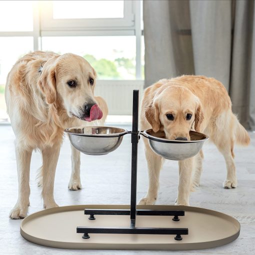 Tapete para Perros DogBuddy - Tapete para Cuencos de Comida de Perros Impermeable, Tapete de Silicona para Comida y Agua, Tapete para Comida de Mascotas con Bordes, Tapete Antideslizante para Comida de Perro, Tapetes para Comida de Perros para Pisos (XXL: 32" x 19", Blanco Arena) - Imagen 5
