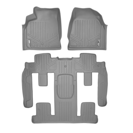 Conjunto de tapetes para piso a medida MAXLINER Compatible con GMC Acadia 2009-2016/ Acadia Limited 2017/ Saturn Outlook 2009-2010 (Asientos de la 2da fila de cubo) - Gris