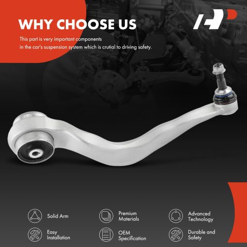 A-Premium Brazo de control inferior delantero izquierdo, con junta esferica y buje, Compatible con BMW 228i/230i/320i/328d/328i GT/328i/330i/335i/340i/428i/430i/435i/440i/M235i/M240i (xDrive) - Imagen 5