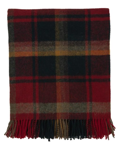 Manta de Lana de Cordero Shetland Highland Tweeds del Principe de Escocia (Arce Oscuro)