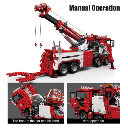 Kit de Construccion Mould King 17027 Road Rescue Truck, 4883 Piezas Modelo de Grua Neumatica Grande Technik con 7 Motores, Camion de Control Remoto y Control de Aplicacion, Regalo para Ninos/Adultos Enthusiastas de Vehiculos - Imagen 3