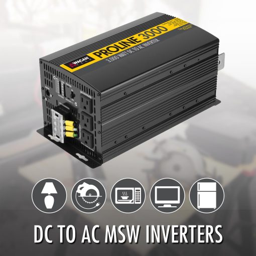 Wagan EL3742 Inversor de corriente de 3000 vatios con control remoto 6000 vatios de pico de sobretension convertidor para hogar, camping en autocaravana, vida van y fuera de la red - Imagen 4