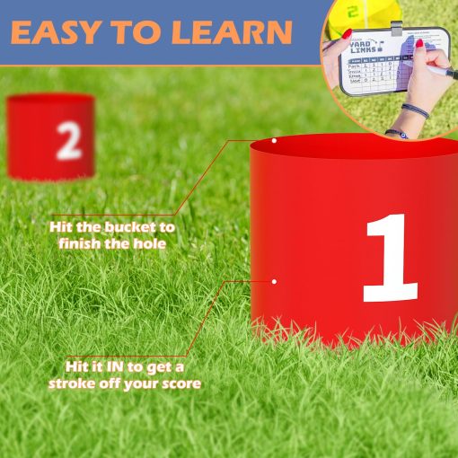 Juegos de Golf FOOING, Juegos de Golf de Patio con Luz LED, Juego de Practica de Golf Portatil al Aire Libre de 6 Hoyos, Simuladores de Golf para Adultos y Niños en Casa, Cesped, Playa, Patio, Camping - Imagen 5