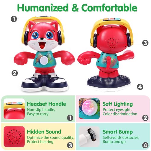 Juguetes para bebes de 12 a 18 meses - Juguetes de gato bailarin para ninos y ninas de 1 ano con musica y grabacion - Juguetes interactivos de aprendizaje temprano educativos para ninos de 1, 2, 3 anos - Regalo de cumpleanos y Navidad para ninos y ninas - Imagen 5