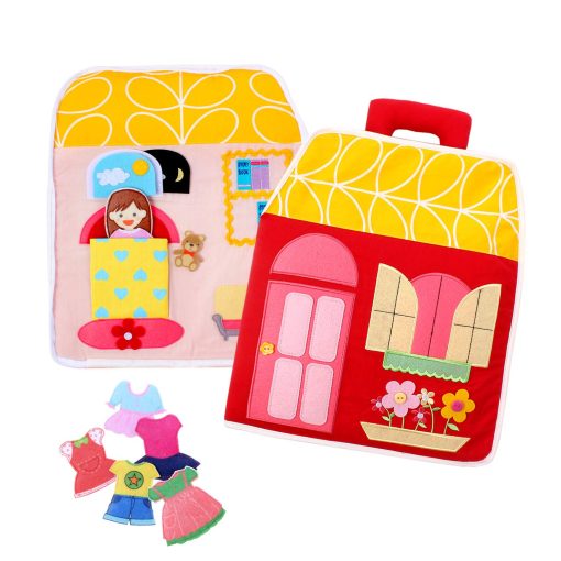 LOVELNE Quiet Book, Busy Book, Carry Home, Casa de munecas Bolsa, Juguete Educativo, Libro de actividades para ninos pequenos, Libro de juguetes