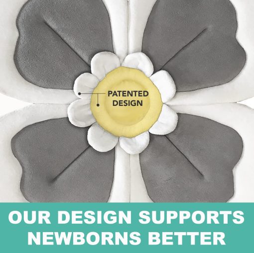Flor de Bano para Bebe para Fregadero - Banera de Flor para Bebe Organica de 5 Piezas - Flor de Bano para Bebe que se Adapta a la Banera para Bebe - Mas Soporte para Recien Nacidos - Alfombra de Bano de Flor de Loto para Nino o Nina (Gris) - Imagen 3