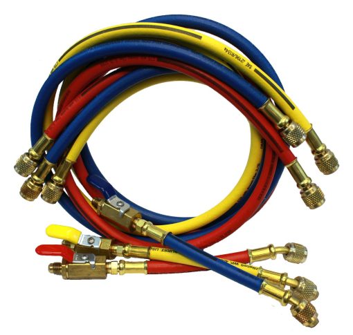 Manguera de Carga Imperial Tool 955MRS, Polar Shield, Azul, Amarillo, Rojo, 60" con Valvulas de Baja Perdida