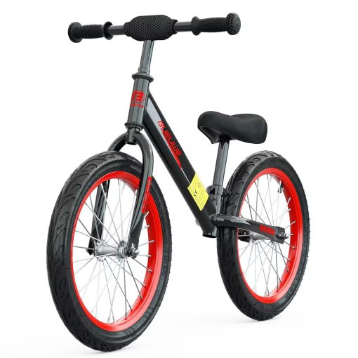Bicicleta de Equilibrio Bueuwe de 16 pulgadas para Ninos y Ninas de 4 5 6 7 8 anos, Bicicleta sin Pedales para Ninos, Bicicleta de Entrenamiento para Ninos con Asiento Ajustable, Mejor Regalo, Negro