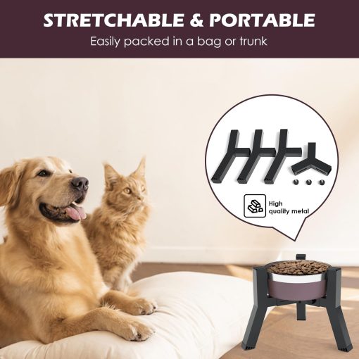 SHAINFUN Elevador de Comederos para Perros, Soporte de Comedero Elevado Ajustable para Tazones de 5.2-7.8" de Ancho, Comederos de Comida y Agua para Perros Medianos Pequenos, 7.8in de Altura (Tazon No Incluido) - Imagen 2