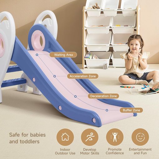 Resbaladilla Plegable para Niños, Facil de Armar y Guardar, Tobogan Mejorado para Interiores/Exteriores para Edades 1+ (Verde) - Imagen 4