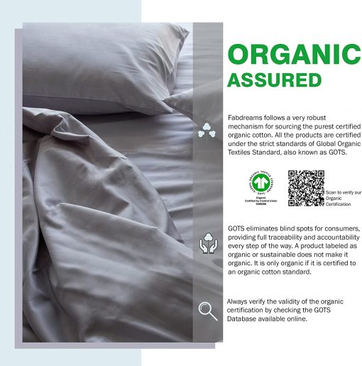 Juego de sabanas California King 100% algodon organico FABDREAMS | 400 hilos | Coleccion de lujo para hotel | Certificado GOTS | Algodon de fibra larga | Bolsillo elastico profundo | Mas suave que el algodon egipcio | Gris claro - Imagen 6