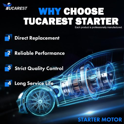 Arrancador TUCAREST 17825 Compatible con To-yota 02-17 Camry, 04-16 Highlander Sienna, 06-18 RAV4 Avalon/Le-xus 02-18 ES ES350, 04-15 RX RX350, 15-20 NX NX200t, Sc-ion TC XB [OE# 28100-0A010 28100-0V011] - Imagen 6