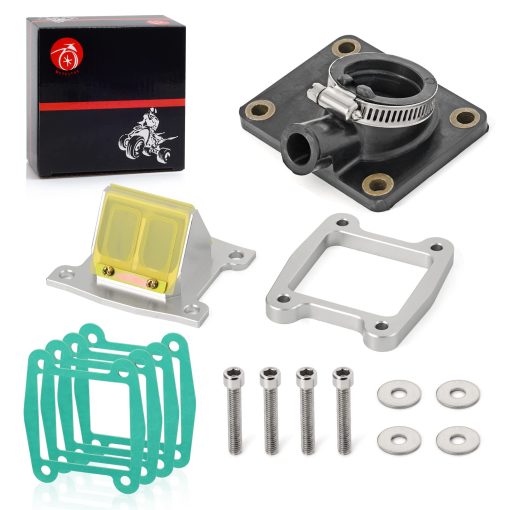 Kit de Bota de Multiple de Admision y Valvula de Laminillas de Aluminio Billet y Espaciador de Laminillas para Yamaha Blaster 200 YFS200 1988-2006