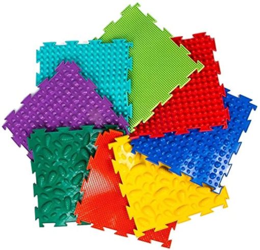 Conjunto de Modulos de Tapete Sensorial de Juegos de Masaje para Ninos - Tapetes de Piso Sensoriales de Masaje Ortopedico para Ninos Autistas