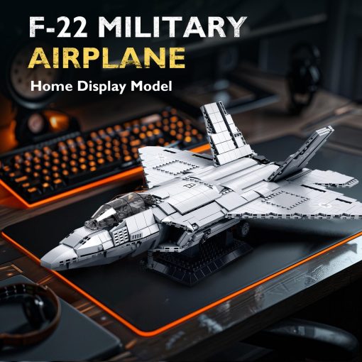 Set de bloques de construccion NUTCRACKER Fighter Jet - Avion militar F-22 Raptor Coleccion de Aviones Militares o Modelo de Exhibicion en Casa, Juguete de construccion de aviones de combate militar para Adultos Adolescentes Ninos 14+ (1837 piezas) - Imagen 6