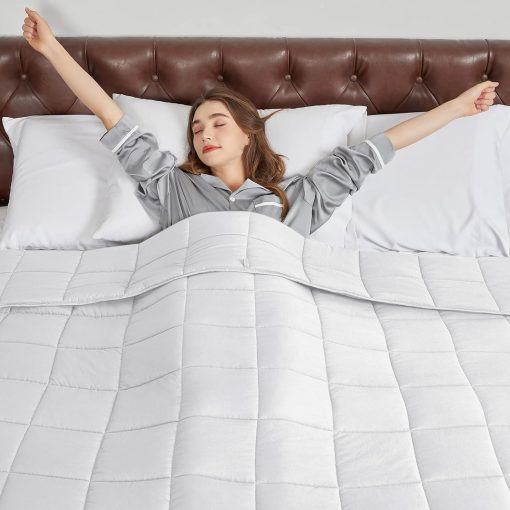 Manta Ponderada CYMULA para Adultos (20 lbs 88"x104" Tamano King) - Mantas Pesadas Transpirables y Refrescantes para Verano Invierno - Manta de Confort Ultra Microfibra Suave con Perlas de Vidrio - Regalos para Hombres/Mujeres - Imagen 2