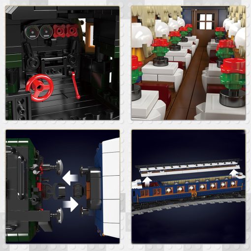 Set de tren JMBricklayer para adultos 51105, Juego de construccion de trenes de ciudad RC con vias de tren, Kit de modelo de locomotora a vapor con iluminacion para exhibicion o coleccion, Regalo para ninos de 14+ y fanaticos de la serie World Railways - Imagen 3