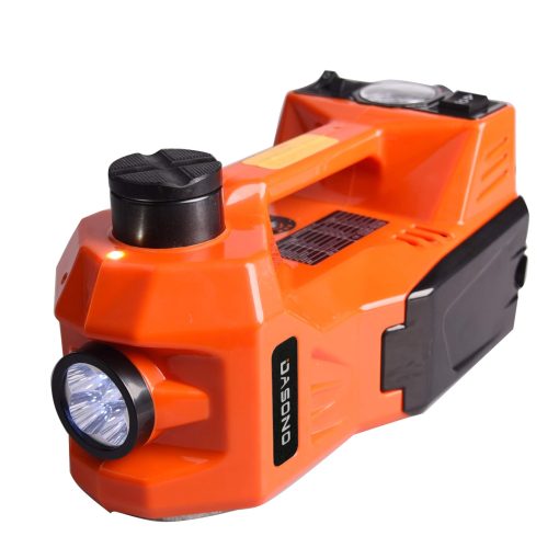 Kit de Reparacion de Llantas para Automoviles Multifuncional 3 en 1 KUNFINE 5 Toneladas Gato Electrico Elevador de Llantas Hidraulico Inflador de Aire de Jack de Piso para Automoviles Bomba de Inflado LED Llave de Impacto Electrica para SUV Baul Sedan Furgoneta - Imagen 2
