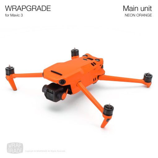 Calcomanias de piel completa WRAPGRADE para DJI Mavic 3 / Mavic 3 Classic (Naranja NEoN) - Imagen 3