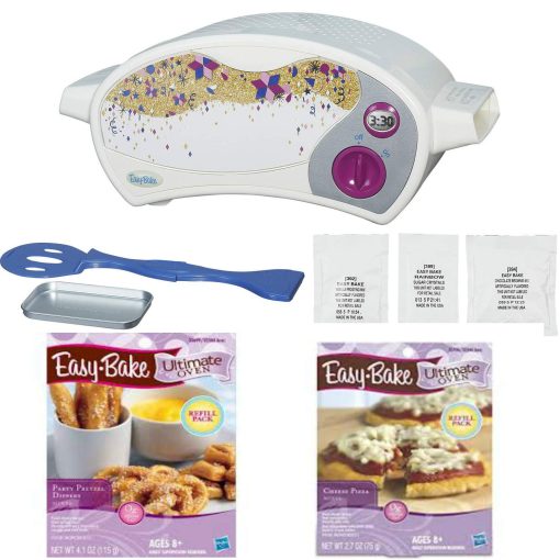 Set de Regalo Easy Bake Ultimate Oven Deluxe, Blanco. Paquete de Horno y Mezclas para Pizza y Pretzel (Paquete de 3 Articulos)