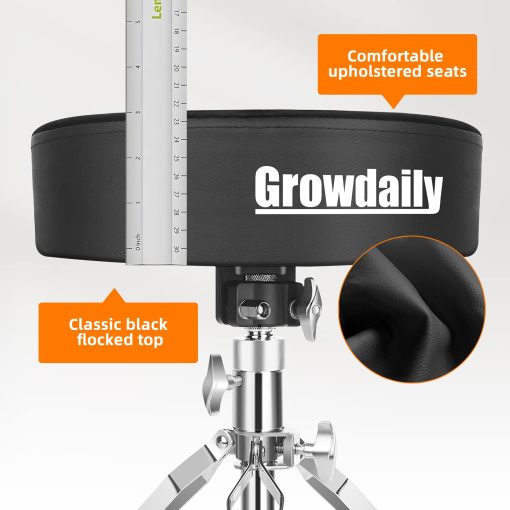 GrowDaily Asiento de tambor ajustable, taburete de tambor universal engrosado con espuma acolchada gruesa, taburete de baterista con 2Pacs 5A Baquetas - Imagen 5