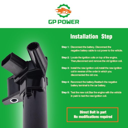 Bobina de Encendido GP POWER Para UF631 UF639 AL3Z-12029-A AL3Z12012B DG525 DG526 Lado del Conductor *4 + Lado del Pasajero *4 Compatible con Ford F150 F250 F350 Super Duty E350 E450 LOBO 6.2L V8 - Imagen 7