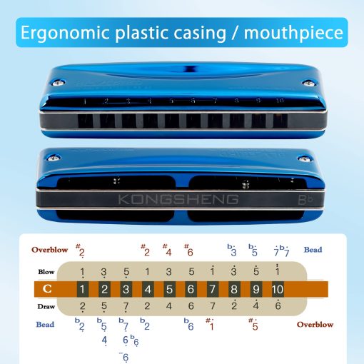 Armonica KONGSHENG BlueBird de 10 Agujeros (G) - Imagen 4