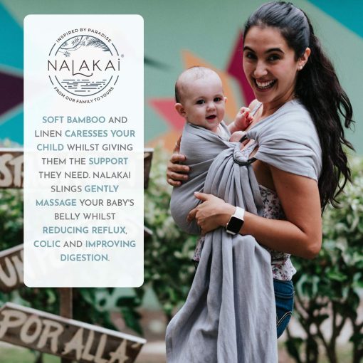 Fular portabebes Nalakai. Ecologico, suave fular de bambu y lino para bebes, envoltura para bebes. Confort, estilo y solidaridad - ?Lleva a tu pequeno con amor! - Imagen 7