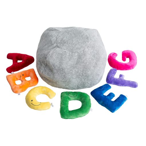 Juguetes educativos Alphapals del alfabeto - Conjunto de 26 letras en colores arcoiris, letras de peluche grandes de 11" en bolsa de peluche - Regalos perfectos para el aprendizaje del lenguaje y reconocimiento del abecedario para niños de 3, 4 y 5 años