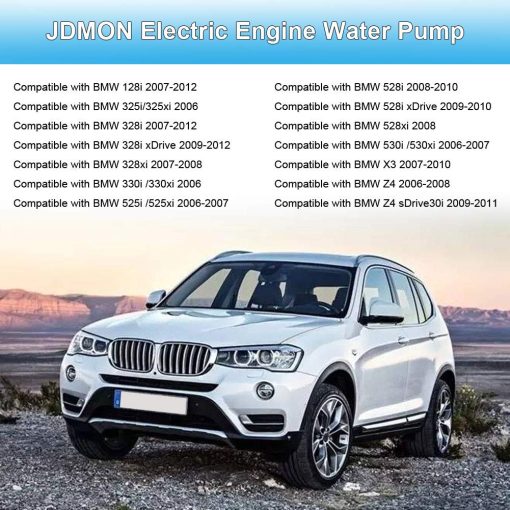 JDMON Compatible con Bomba de Agua del Motor Electrico BMW Z4 X3 X5 325i 325xi 328i 328xi 525i 525xi 528i 528xi Reemplazar 11517586925, 702851208, 11517563183, 11510392553 - Imagen 2