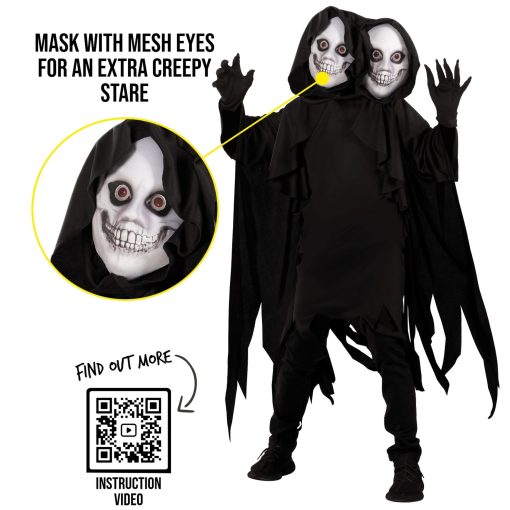 Disfraz de Ghoul para Ninos, Disfraz Cool Ghoul, Disfraz de Halloween para Ninos Escalofriante, Disfraces de Cara de Fantasma Para Ninos, Disfraz de Demonio para Ninos - Imagen 2