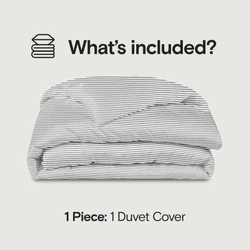 Funda nordica SIJO AiryWeight Tencel, 100% Lyocell Derivado del Eucalipto, Suave como la mantequilla, Mejores Sabanas refrigerantes por Architectural Digest (Raya, King/Cal King 106"x90") - Imagen 2