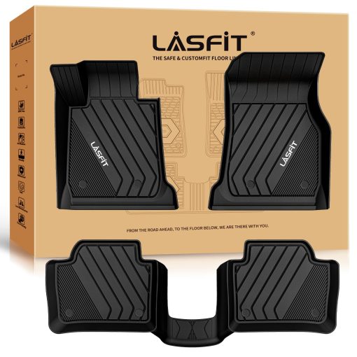 Tapetes LASFIT 2013-2018 para BMW Serie 3 320i 328d 328i 330e 330i 335i 340i RWD y Sedan unicamente (No compatible con 335is, X-Drive, GT) Tapetes de Ajuste Personalizado TPE Todo Clima 1ª y 2ª Fila, Negro
