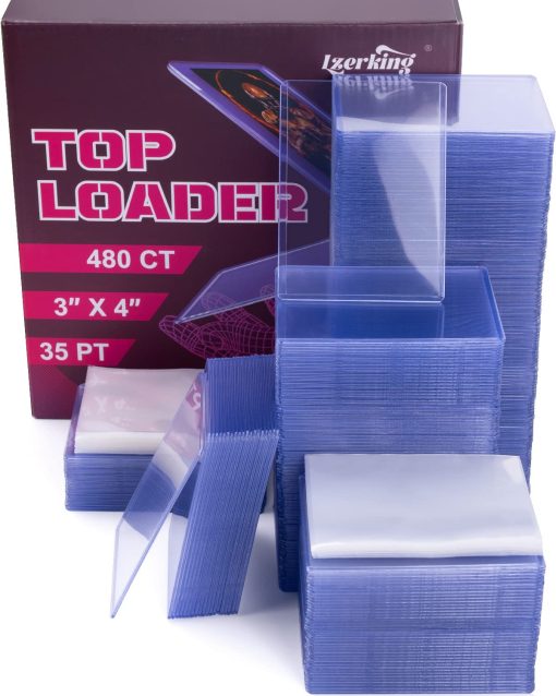 Protector de Tarjetas para Barajas 960 ct, 35 PT Premium 480 Protector Superior y 480 Fundas Transparentes, Fundas Rigidas de Plastico Grueso para Tarjetas de 3" x 4", Protector de Cartas de Juego, Cartas Deportivas, Cartas Coleccionables