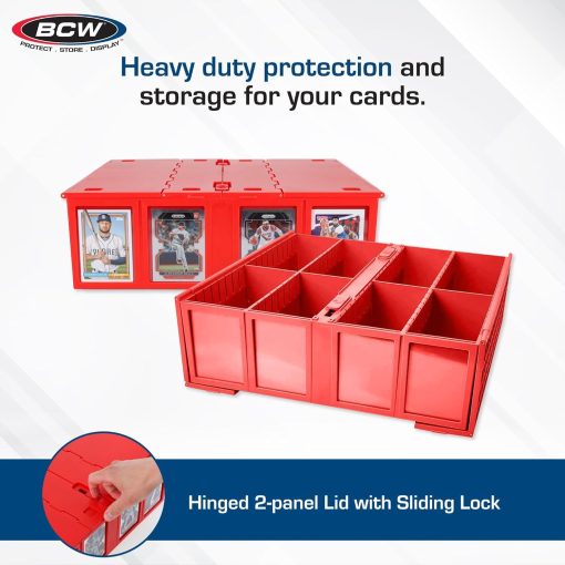 BCW Collectible Card Bin - Paquete de 4 Rojo | Caja de almacenamiento para cartas coleccionables | Capacidad para 3200 cartas | Incluye 4 particiones de almacenamiento de cartas | Almacenamiento de cartas sueltas para Pokemon, MTG y cartas deportivas - Imagen 2