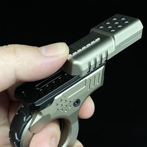Anillo Fidget Slider de Rueda de Trinquete de Aleacion Zoom EDC Juguetes Fidget de Metal Multifuncion Herramienta ADHD para el Estres de Adultos Regalos para Padre y Novio (Arenoso) - Imagen 5