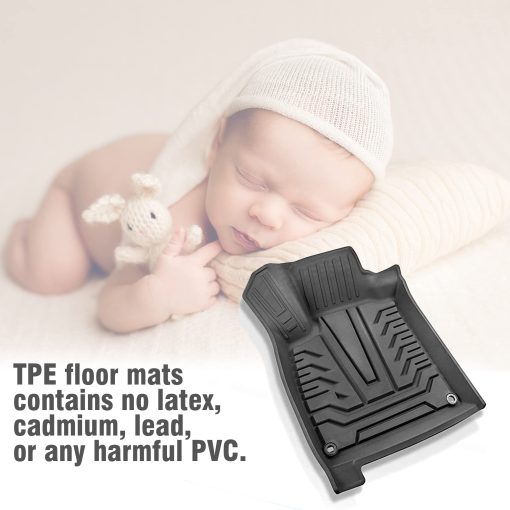 Tapetes para Pisos de Automovil Compatibles con Accord 2018 2019 2020 2021 2022, Ajuste Personalizado Negro TPE Proteccion Impermeable Todo Clima Protectores de Pisos delanteros y traseros - Imagen 6
