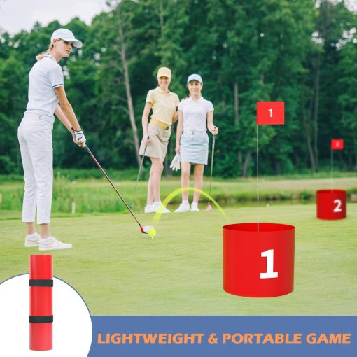 Juegos de Golf FOOING, Juegos de Golf de Patio con Luz LED, Juego de Practica de Golf Portatil al Aire Libre de 6 Hoyos, Simuladores de Golf para Adultos y Niños en Casa, Cesped, Playa, Patio, Camping - Imagen 4