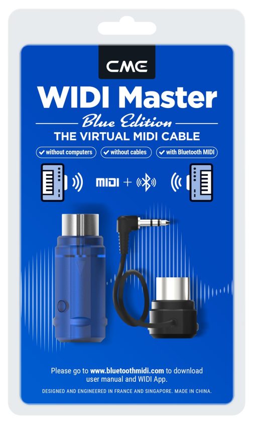 CME WIDI Master Blue - Edicion Limitada - Adaptador Bluetooth MIDI Premium a traves de MIDI DIN de 5 clavijas - Latencia ultra baja de 3 ms - MIDI inalambrico avanzado para Sintetizador EWI Keytar Pedalera Piano Digital - Imagen 8